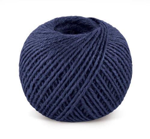 Jutový motouz modrý klubko 200g , cca 130 m , průměr 1.75 mm