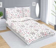 Povlečení MIKROFLANEL vločky na bílé - bílá, šedá, červená 140x200, 70x90 cm Povlečení MIKROFLANEL vločky na bílé - bílá, šedá, červená 140x200, 70x90 cm