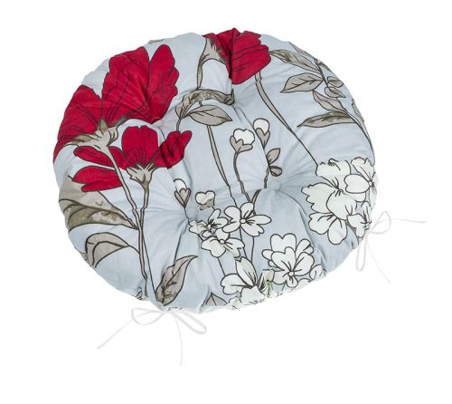 Sedák Adéla prošívaný kulatý Šarlatová,Šedá,Béžová průměr 40 cm