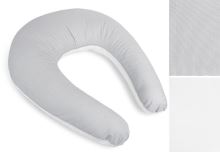 Povlak na kojicí polštář na zip kostička - šedá, bílá po obvodu 180 cm ( pouze povlak ) Povlak na kojicí polštář na zip kostička - šedá, bílá po obvodu 180 cm ( pouze povlak )