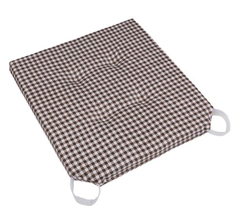 Sedák hladký Ulla Kostička hnědá 40x40 cm hladký na suchý zip