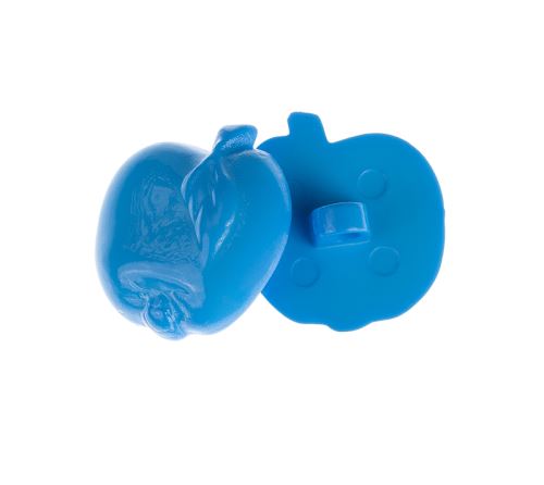 Knoflík - balení po 6 ks. jablíčko - modré prům. 15 mm