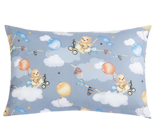 Povláček bavlna medvídek v letadle povláček 40x60cm na zip ( pouze povlak )