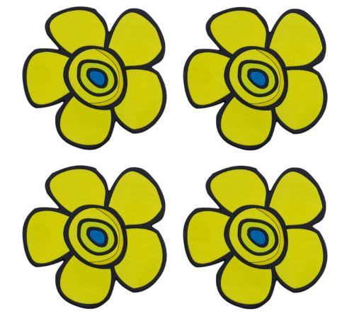 Podtácek sada 4 ks květina žlutá 10x10 cm - 4ks