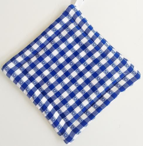 Textilní podložka pod hrnec 20x20cm modrý kanafas tkaný