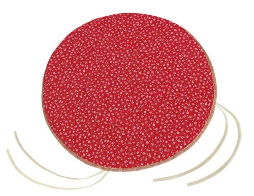 Sedák Adéla kulatý hladký červený kvítek průměr 40 cm, výška puru 2 cm