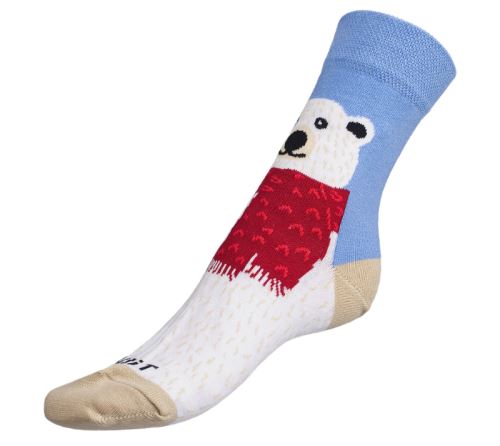 Ponožky Lední medvěd modrá, bílá