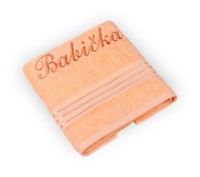 Froté ručník kolekce Linie s výšivkou Babička Oranžová 50x100 cm (1)