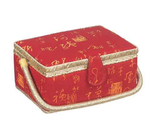 BOX na šití červený 24x17,5x13 cm