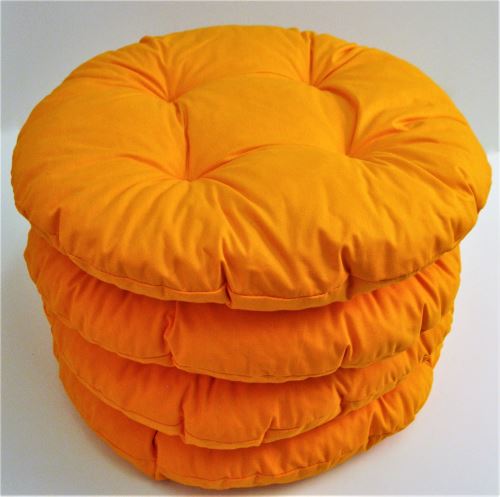 Sedák prošívaný kulatý průměr 40 cm oranžový