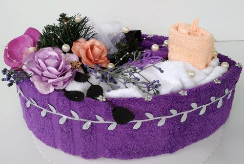 Veratex Textilní dort fialová růže