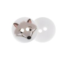 Knoflík - balení po 6 ks lišák - šedá, bílá prům. 13 mm