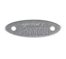 Nášivka "vyrobeno s LÁSKOU" plastová - balení po 6 ks stříbrná 30x10 mm Nášivka "vyrobeno s LÁSKOU" plastová - balení po 6 ks stříbrná 30x10 mm