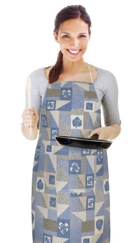 Kuchyňská zástěra EMA patchwork modrý zástěra 67x84 cm