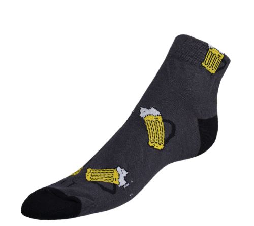 Ponožky nízké Pivo 13 černá,žlutá,bílá