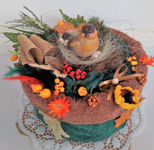 Veratex Textilní dort myslivecký jednopatrový - ptáček