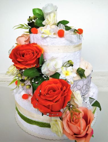 Veratex Textilní dort třípatrový růže