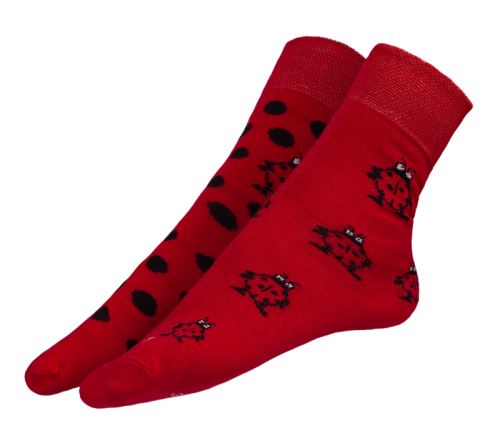 Ponožky Berušky červená, černá