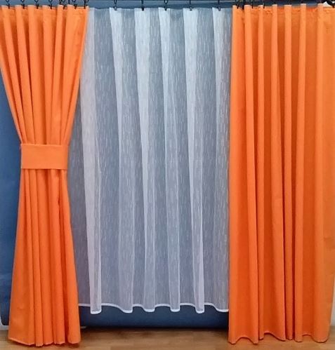 Záclona kusová - Pruhy 160x300 cm (biela)