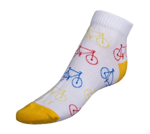 Ponožky nízké Kolo bílá, žlutá