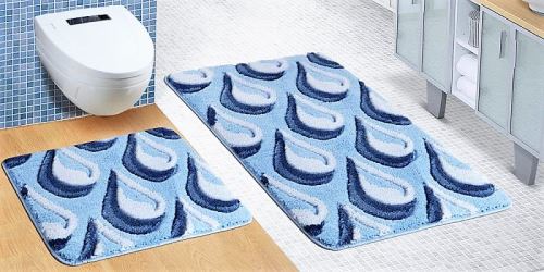 Koupelnová předložka  set-2ks 60x100cm, 60x50cm modré kapky