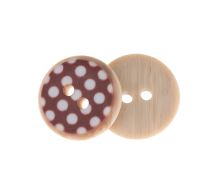 Knoflík - balení po 6 ks hnědá, bílá prům. 15 mm