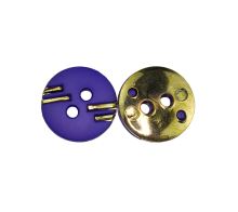Knoflík - baleno po 10 ks fialový se zlatým zdobením prům. 12 mm Knoflík - baleno po 10 ks fialový se zlatým zdobením prům. 12 mm