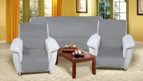 Souprava Korall micro 3+1+1 šedá 1 x 150x200 cm + 2 x 65x150 cm