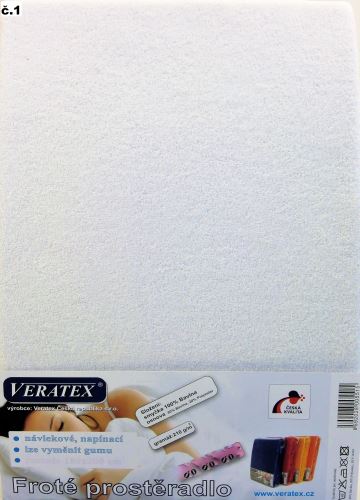 Veratex Froté prostěradlo 90x200/20cm (č. 1-bílá)