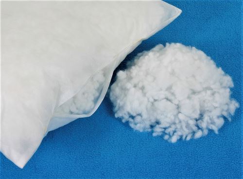 PES kuličky - náhradní náplň do polštářů 1kg (polyesterové bílé) 95°C.