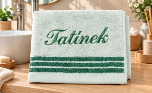 Froté ručník kolekce Léga s výšivkou Tatínek Zelená 50x100 cm