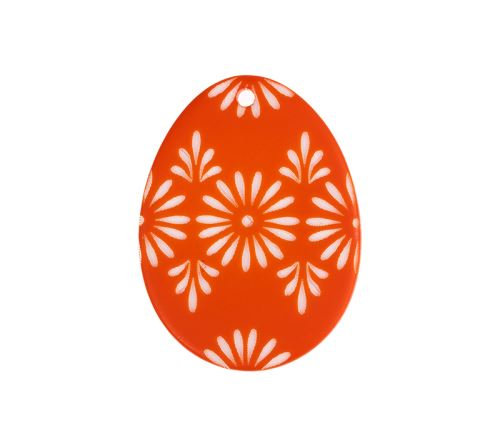 Dekorace vajíčko oranžová oranžová 35x25 mm