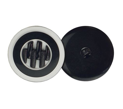 Knoflík bíločerný prům. 23 mm