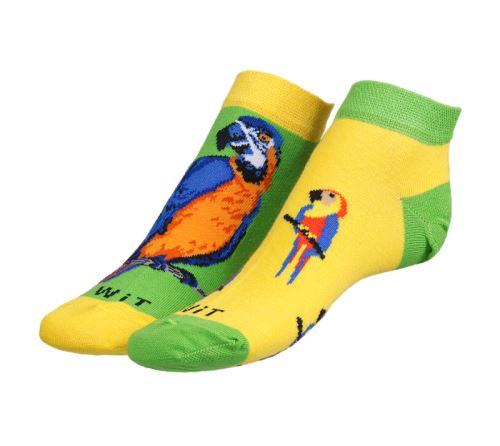 Ponožky nízké Papoušek žlutá, zelená