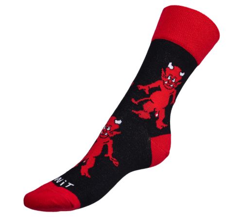 Ponožky Čert černá, červená