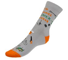 Ponožky Tatínek šedá, oranžová, zelená