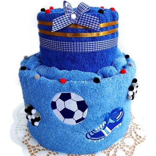 Veratex Textilní dort dvoupatrový vyšitá kopačka s míčem - možnost vyšít jméno / přezdívku doplatek 75kč
