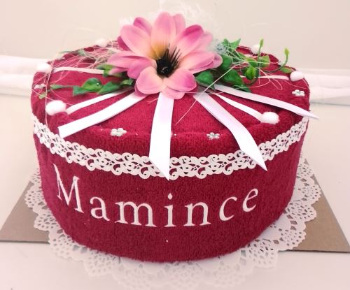 Veratex Textilní dort s výšivkou Mamince (1ks osuška 70x140cm) 21 barev