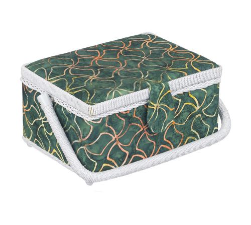 BOX na šití zelený 24x17,5x13 cm