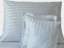 Damaškový povlak na polštář 70x90cm proužek bílý 2 cm HOTELOVÝ uzávěr