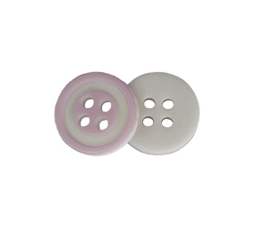 Knoflík světle fialová s bílým proužkem prům. 12,5 mm