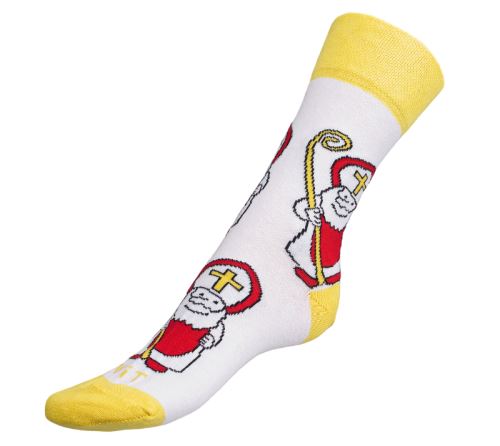 Ponožky Mikuláš bílá, žlutá