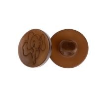 Knoflík - balení po 6 ks sloník -  hnědý prům. 13 mm