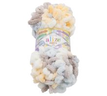 Příze PUFFY color bílá, sv.modrá, béžová, sv.hnědá 100g / 9 m Příze PUFFY color bílá, sv.modrá, béžová, sv.hnědá 100g / 9 m