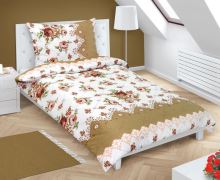 Povlečení bavlněné s hotelovou kapsou béžová růže 140x200,70x90 cm Povlečení bavlněné s hotelovou kapsou béžová růže 140x200,70x90 cm