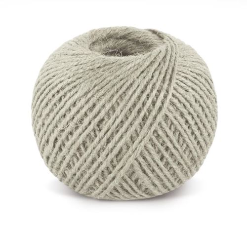 Jutový motouz bělený klubko 200g , cca 130 m , průměr 1.75 mm