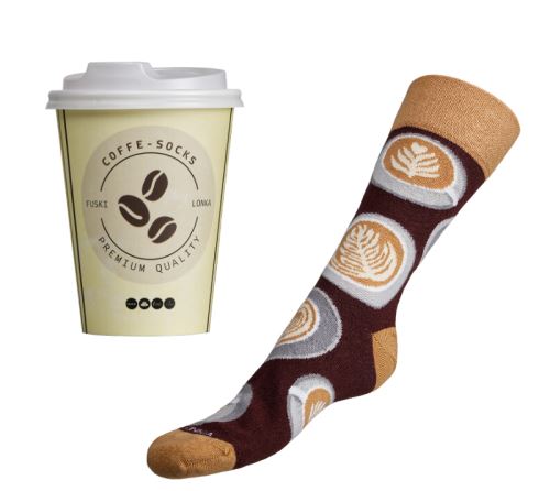 Ponožky Káva v dárkovém balení hnědá, béžová