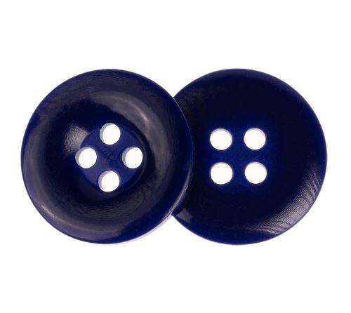 Knoflík - balení po 3 ks tmvě modrá prům. 25 mm