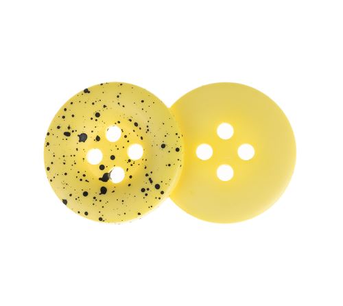 Knoflík - balení po 6 ks černá, žlutá prům. 18 mm