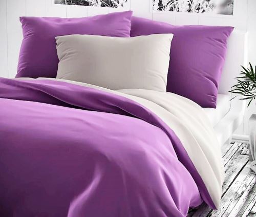 Přehoz na postel bavlna140x200 fialovo/šedý